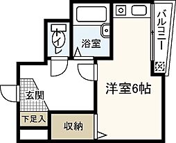 中央二反田ビル ワンルームの間取図画像
