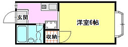 メゾン千晴 1Kの間取図画像