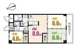 前田ハイツ2 3LDKの間取図画像