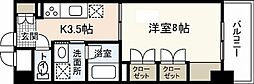 シェルクレール 1Kの間取図画像