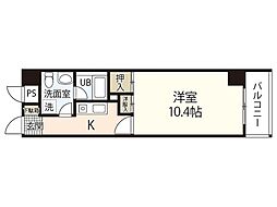 グランドール濱本 1Kの間取図画像