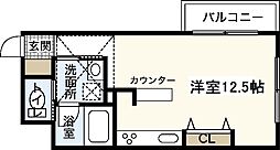 X-SELLヒラモト平和大通り ワンルームの間取図画像