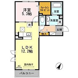 セントラルタウンコートA 1LDKの間取図画像
