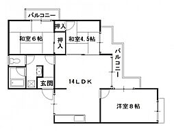 ドミール横山 3LDKの間取図画像