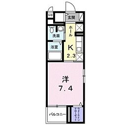 ベルソーラ 1Kの間取図画像