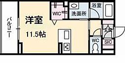 カーサプロスペラ ワンルームの間取図画像