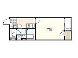 レオネクストN吉島 1Kの間取図画像