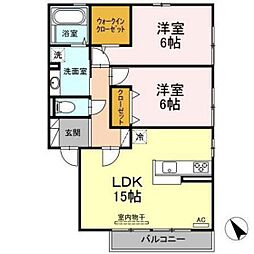 エトワール三浦 2LDKの間取図画像