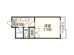 ラシェール51 1Kの間取図画像