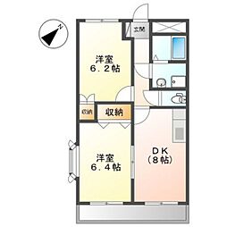 エポック21 2DKの間取図画像