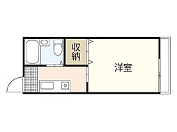サンハイツ住田A ワンルームの間取図画像