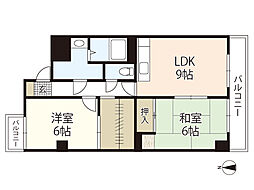 リョーワ昭和町ビル 2LDKの間取図画像