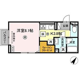 アップスD-IV 1Kの間取図画像