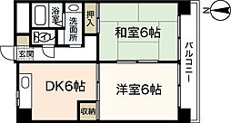 スタープラザ舟入 2DKの間取図画像