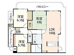 アーバンライフ黒川 3LDKの間取図画像