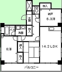 GrandallAsahi 2SLDKの間取図画像