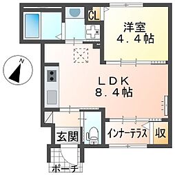 仮)スターテラスII中野東 1LDKの間取図画像