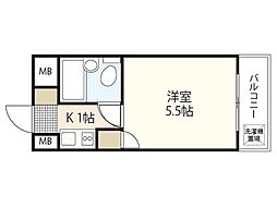 スタープラザ三筋 1Kの間取図画像