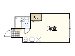 レジェンド船越南 ワンルームの間取図画像