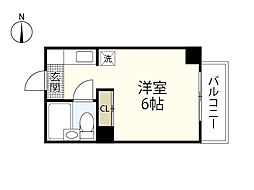 ベルパトリエ己斐中 ワンルームの間取図画像