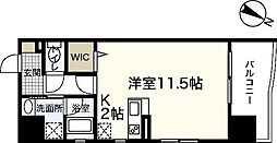 JR山陽本線 広島駅 徒歩26分の賃貸マンション 13階ワンルームの間取り