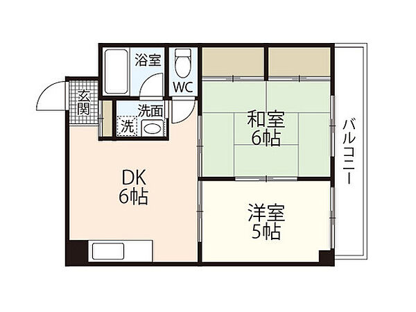 広島県広島市中区住吉町(賃貸マンション2DK・7階・44.00㎡)の写真 その2