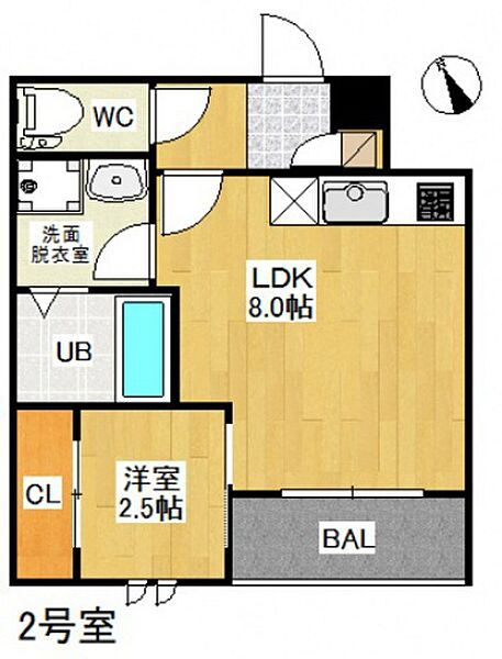 広島県廿日市市桜尾本町(賃貸アパート1LDK・2階・28.04㎡)の写真 その2