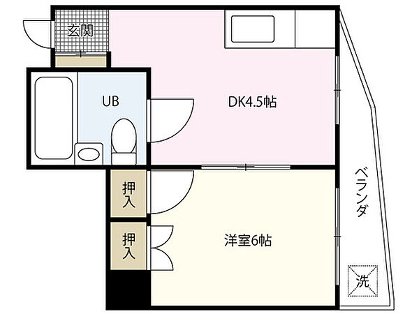 木原住吉ビル ｜広島県広島市中区住吉町(賃貸マンション1DK・2階・18.60㎡)の写真 その2