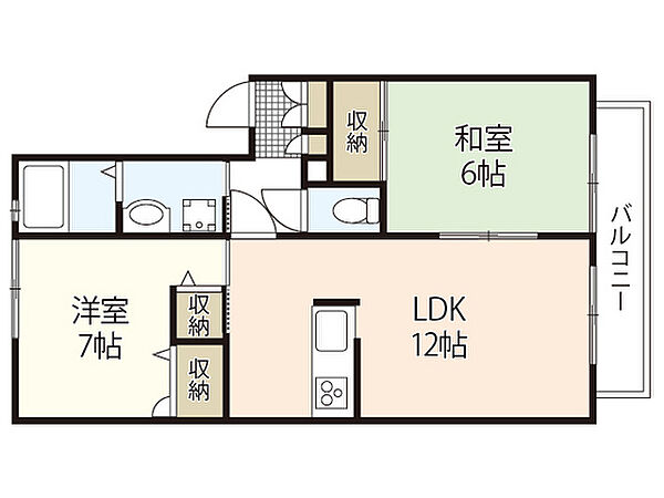 パストラル川内 ｜広島県広島市安佐南区川内6丁目(賃貸アパート2LDK・2階・54.60㎡)の写真 その2