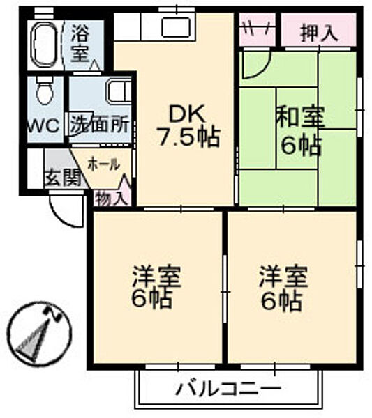 サラーム　壱番館 ｜広島県広島市安佐南区緑井7丁目(賃貸アパート3DK・1階・54.69㎡)の写真 その2