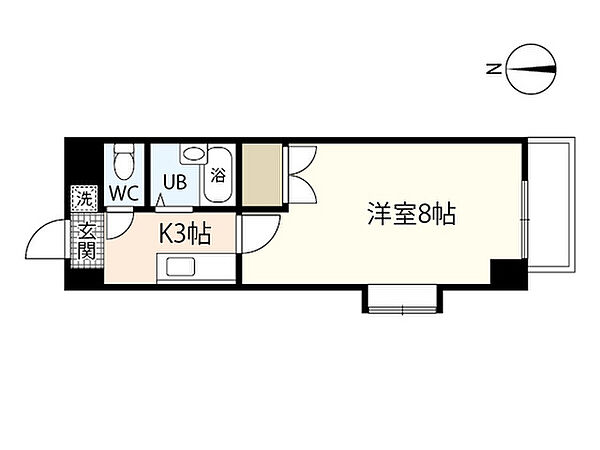 メルベーユ8番館 ｜広島県広島市安佐南区東原1丁目(賃貸マンション1K・7階・24.36㎡)の写真 その2