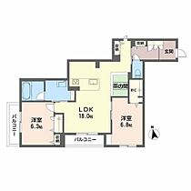 広島県広島市安佐南区高取北1丁目（賃貸マンション2LDK・2階・73.20㎡） その2