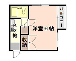 エステート1中広 1Kの間取図画像
