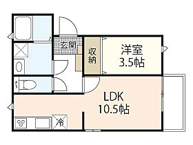 ぺがさすU  ｜ 広島県広島市西区打越町（賃貸アパート1LDK・1階・36.49㎡） その2