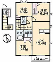 広島県広島市安佐南区長楽寺2丁目（賃貸アパート3LDK・2階・72.69㎡） その2