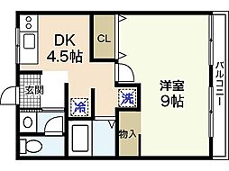 第二石丸ビル 1DKの間取図画像