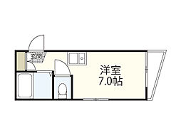 ＯＫＫビル 4階ワンルームの間取り