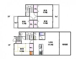 カーサコモドI 1階4LDKの間取り