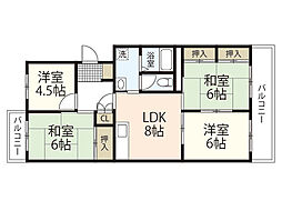 ピアパレス高須 3階4LDKの間取り