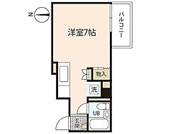 サンピア平和通り ワンルームの間取図画像