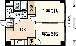 ネオ・デラサンテ 2DKの間取図画像