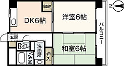スタープラザ舟入 2DKの間取図画像