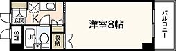 井口クイーンズコート 1Kの間取図画像