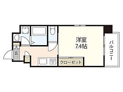 大和興産大州ビル 3階1Kの間取り