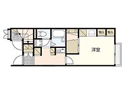 レオパレスKAMON6 1Kの間取図画像
