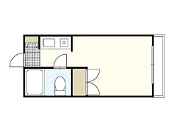 NODACO宇品神田 2階ワンルームの間取り