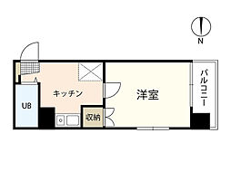 メゾンダイアナイン皆実 1Kの間取図画像