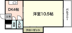 ウェール千田 1Kの間取図画像