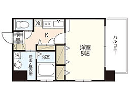 ぽぽろ比治山 1Kの間取図画像