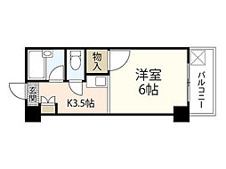 ソアール矢野 1Kの間取図画像